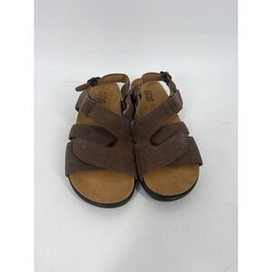 SAS Sandals Womens Brown Leather Huggy Hook Loop Buckle Slingback  Size 8